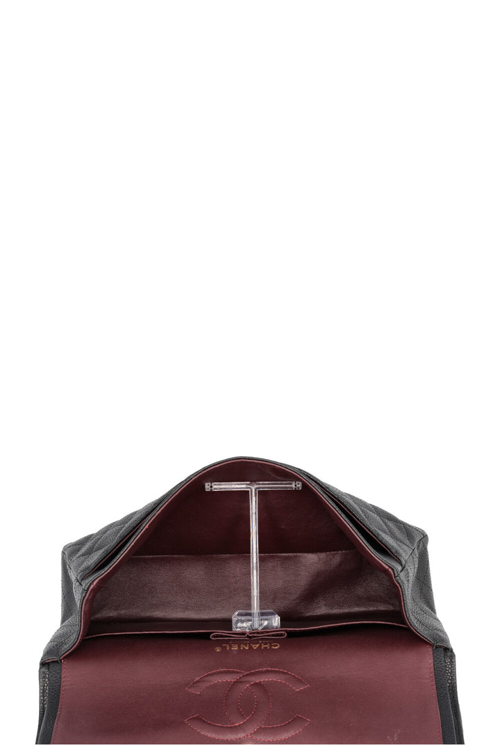 CHANEL Medium Double Flap Bag Caviar Black