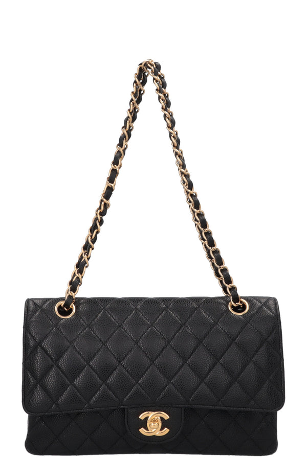 CHANEL Medium Double Flap Bag Caviar Black