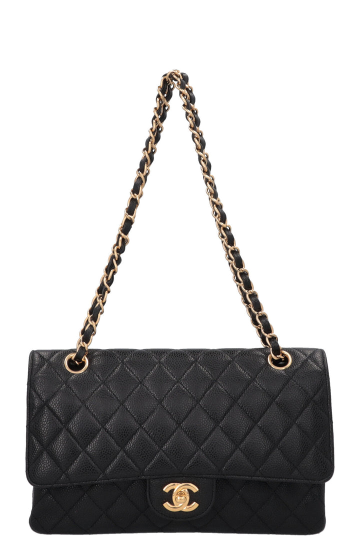 CHANEL Medium Double Flap Bag Caviar Black