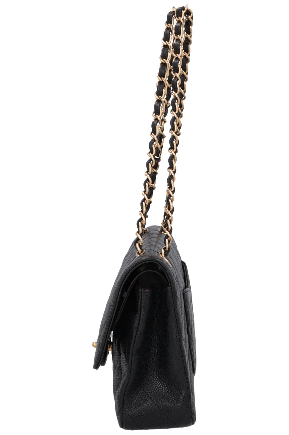 CHANEL Medium Double Flap Bag Caviar Black