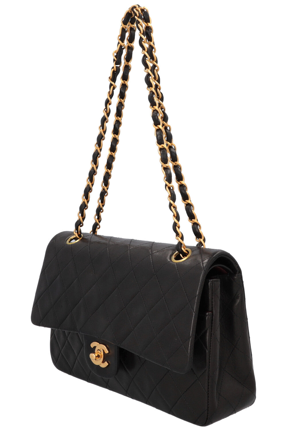 CHANEL Vintage Medium Double Flap Bag Black