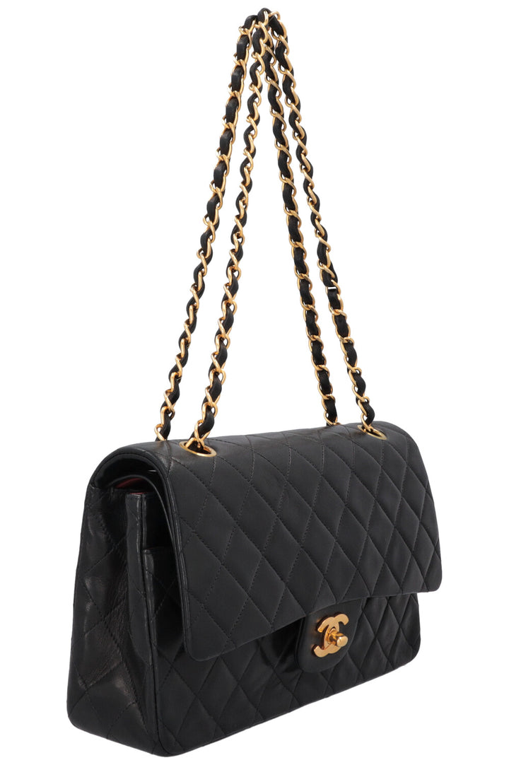 CHANEL Vintage Medium Double Flap Bag Black