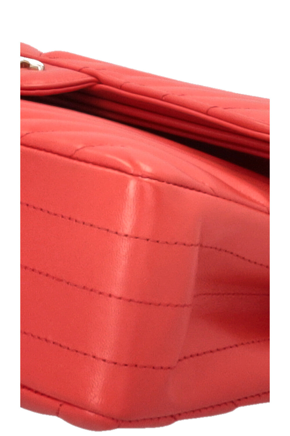 CHANEL Small Chevron Double Flap Bag Coral