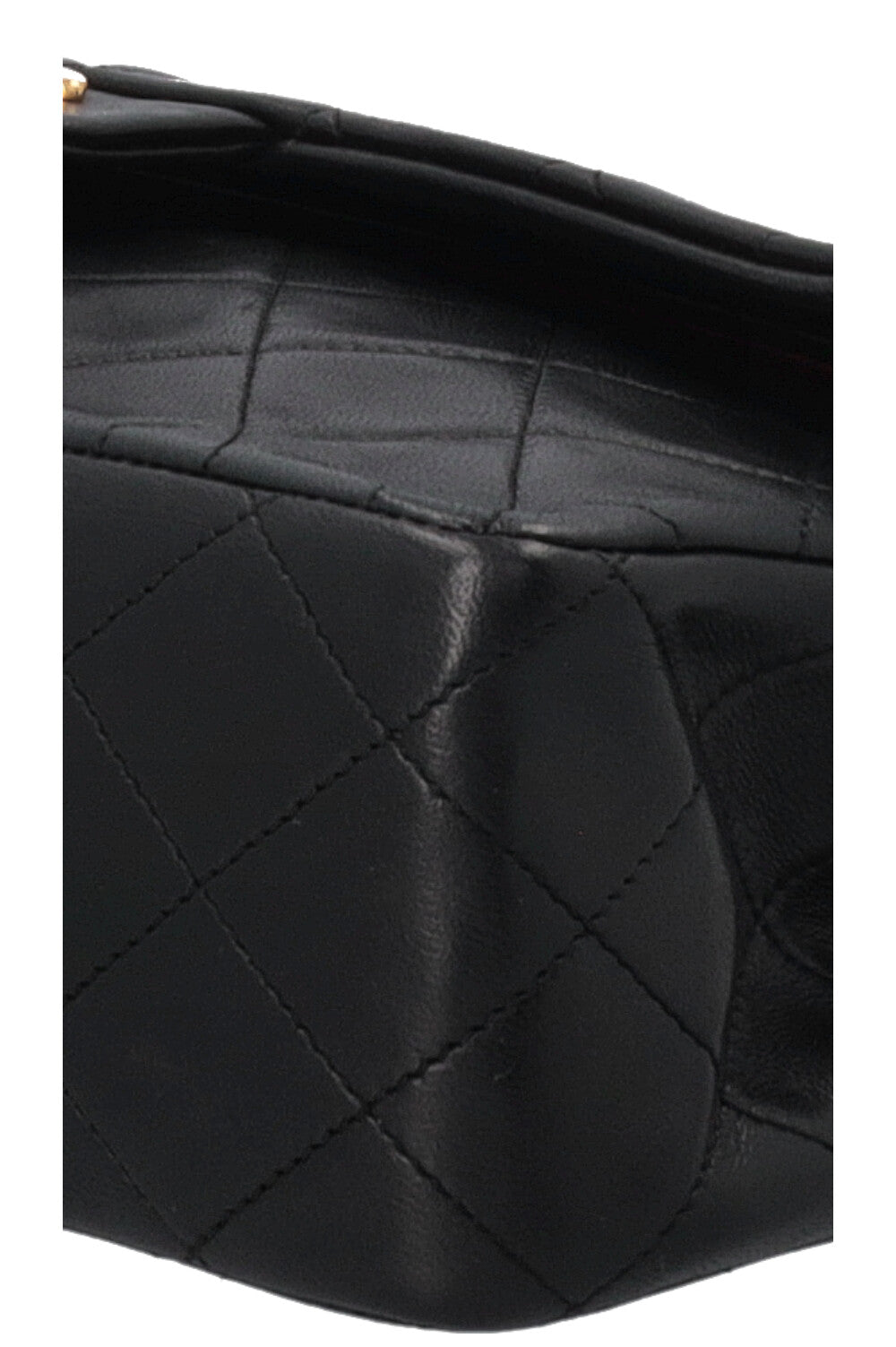 CHANEL Vintage Medium Double Flap Bag Black Gold