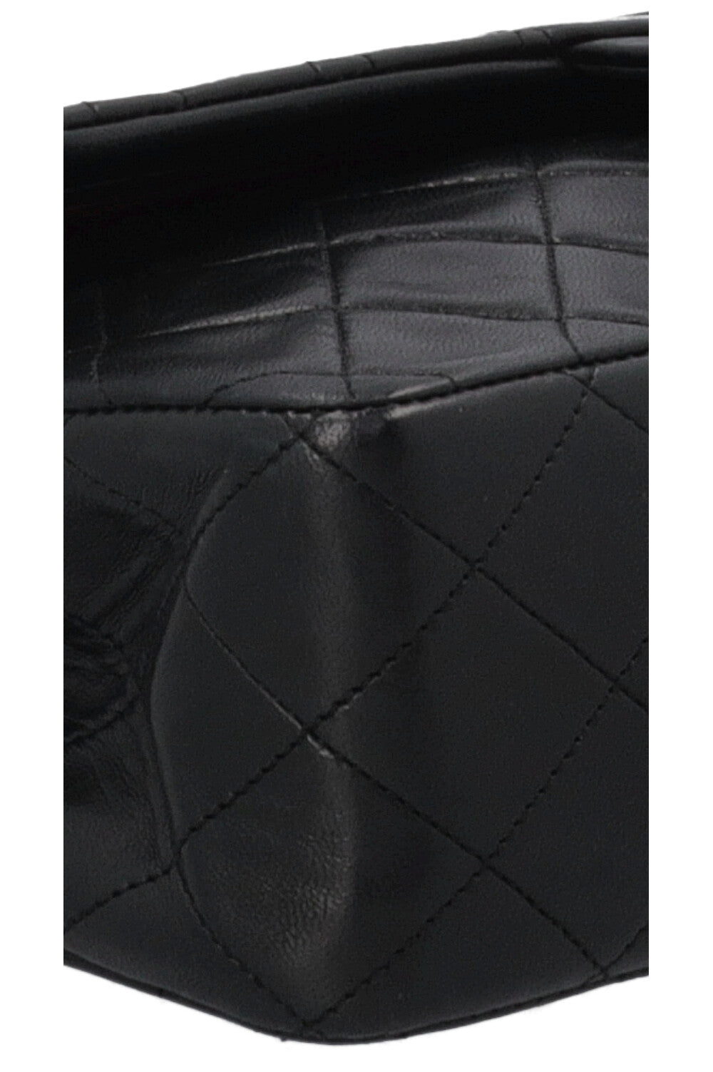 CHANEL Vintage Medium Double Flap Bag Black Gold