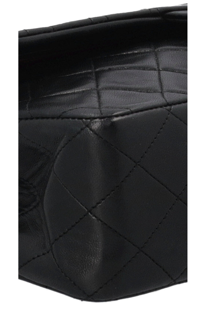 CHANEL Vintage Medium Double Flap Bag Black Gold