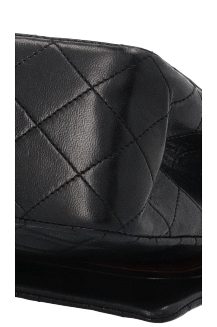 CHANEL Vintage Medium Double Flap Bag Black Gold