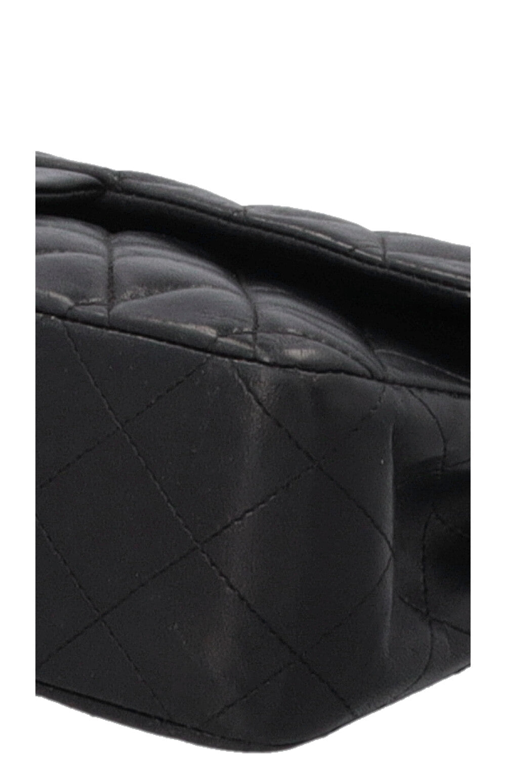 CHANEL Vintage Medium Double Flap Bag Black Silver