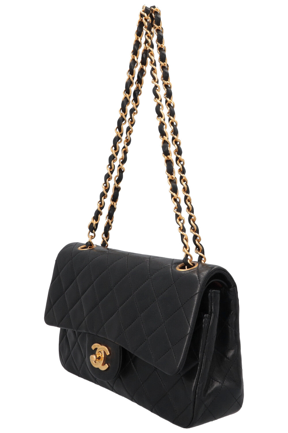 CHANEL Vintage Small Double Flap Bag Black