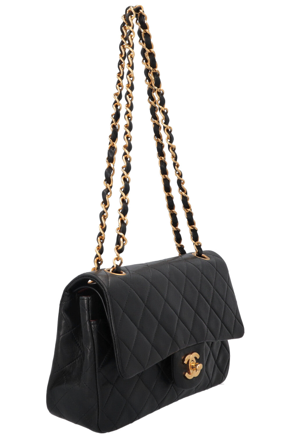 CHANEL Vintage Small Double Flap Bag Black