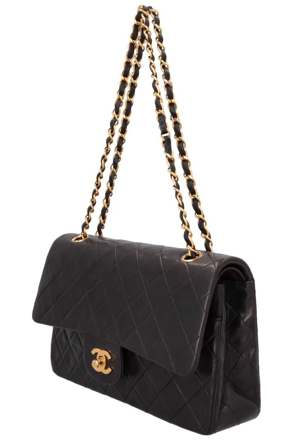 CHANEL Vintage Medium Double Flap Bag Black