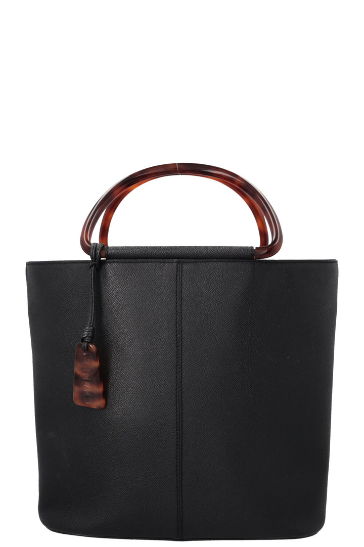 CHANEL Two Handle Tote Bag Caviar Tortoise Black