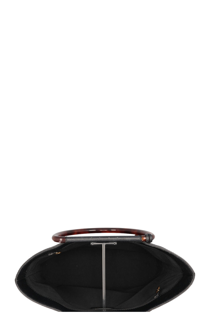 CHANEL Two Handle Tote Bag Caviar Tortoise Black