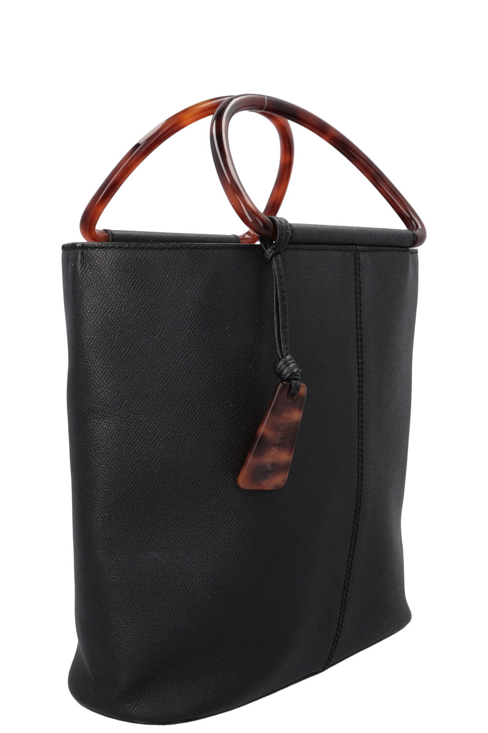 CHANEL Two Handle Tote Bag Caviar Tortoise Black