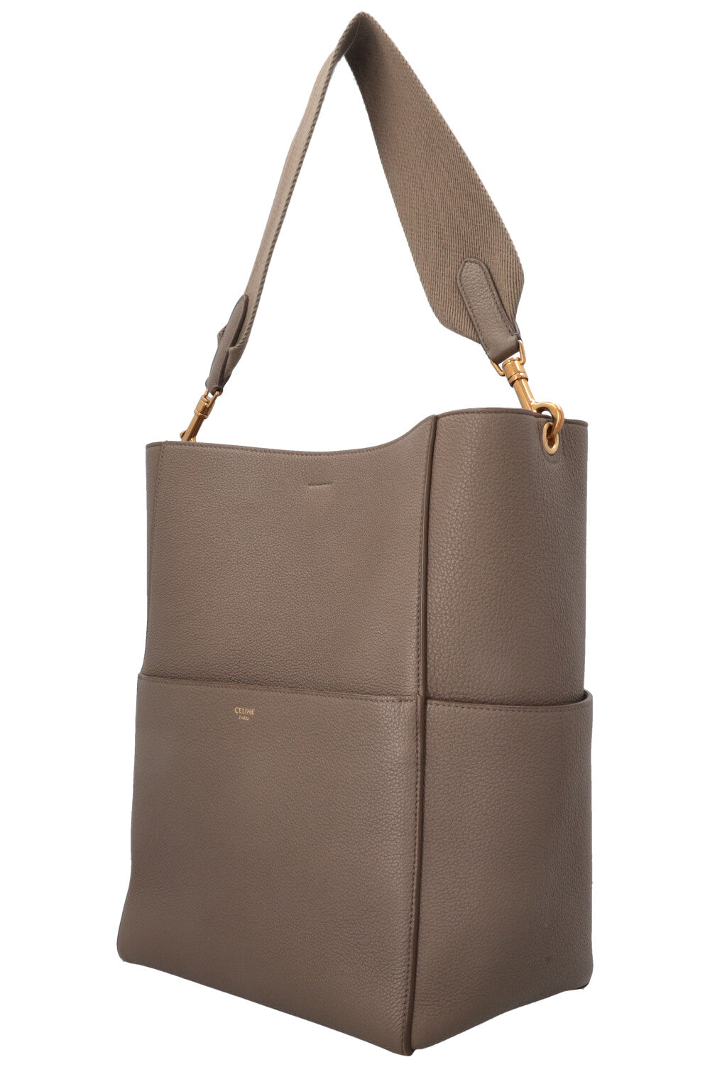 CELINE Medium Sangle Bucket Bag Taupe
