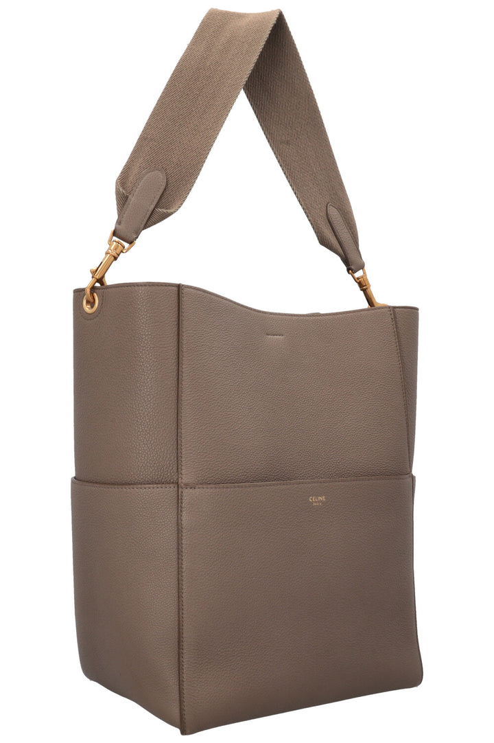 CELINE Medium Sangle Bucket Bag Taupe
