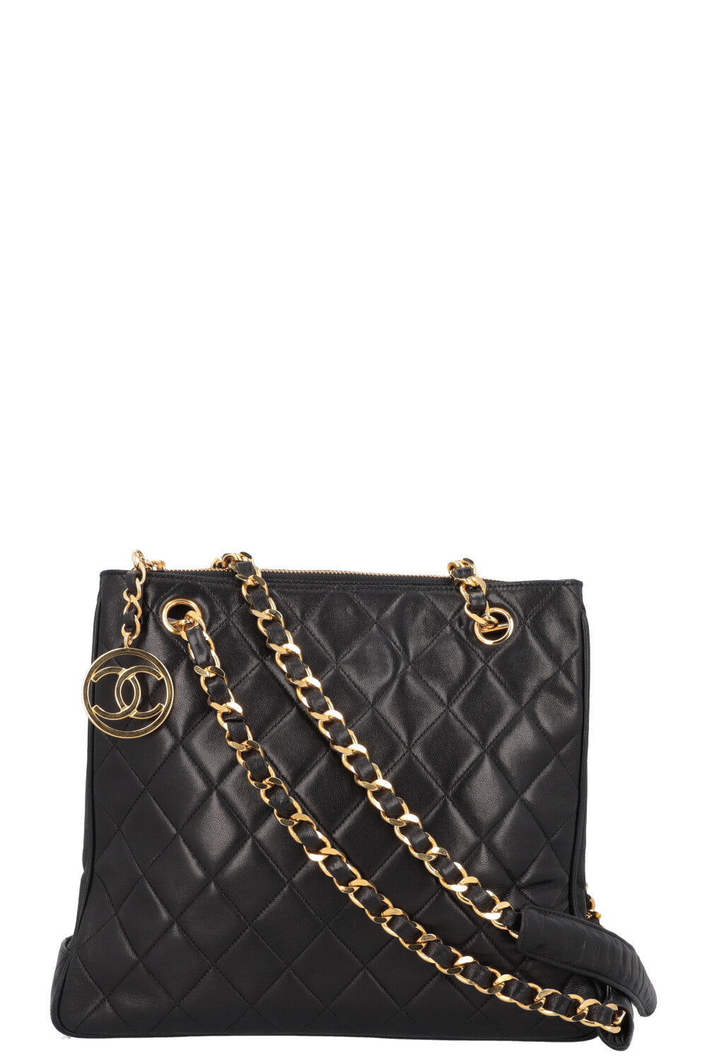 CHANEL Vintage CC Quilted Tote Bag Black – REAWAKE