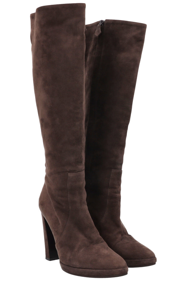 HERMÈS Bottines Daim Marron