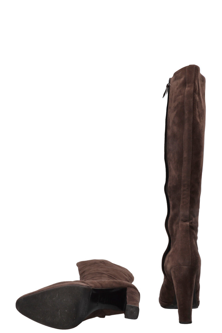 HERMÈS Boots Suede Brown