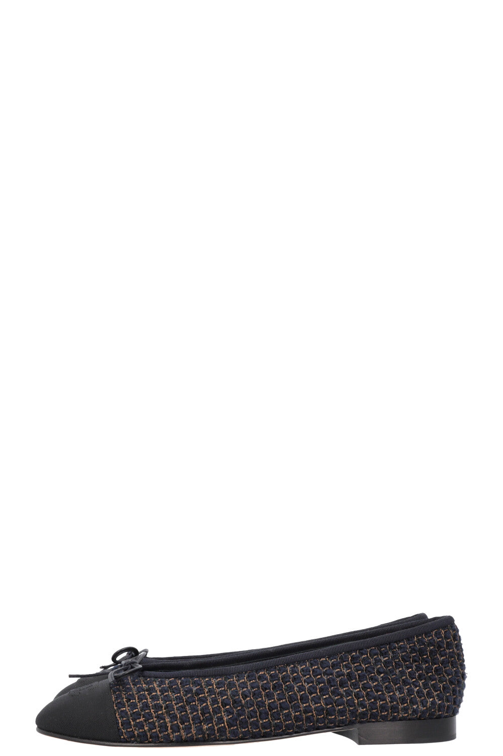 CHANEL Classic Ballet Flats Tweed Navy