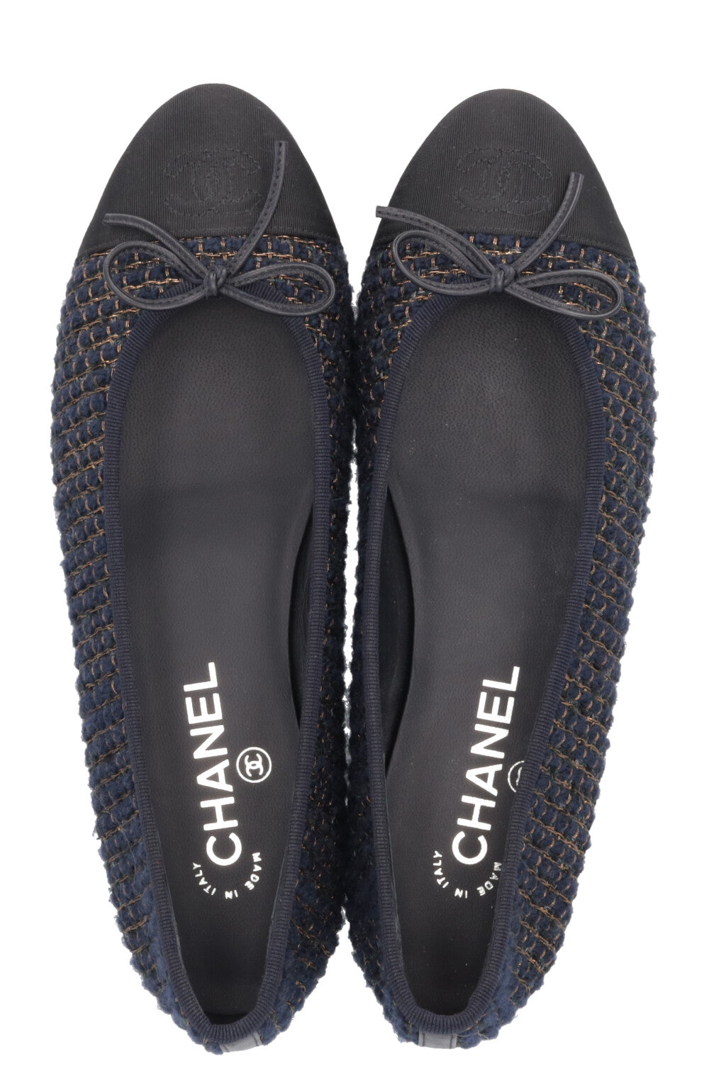 CHANEL Classic Ballet Flats Tweed Navy – REAWAKE1