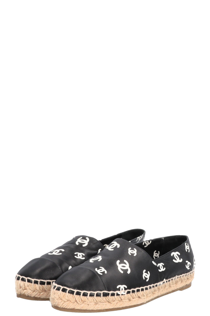 CHANEL CC Espadrilles Leather Black