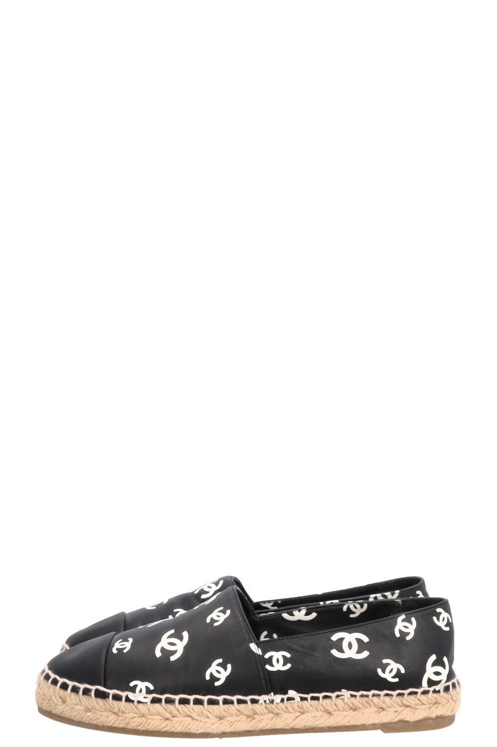 CHANEL CC Espadrilles Leather Black