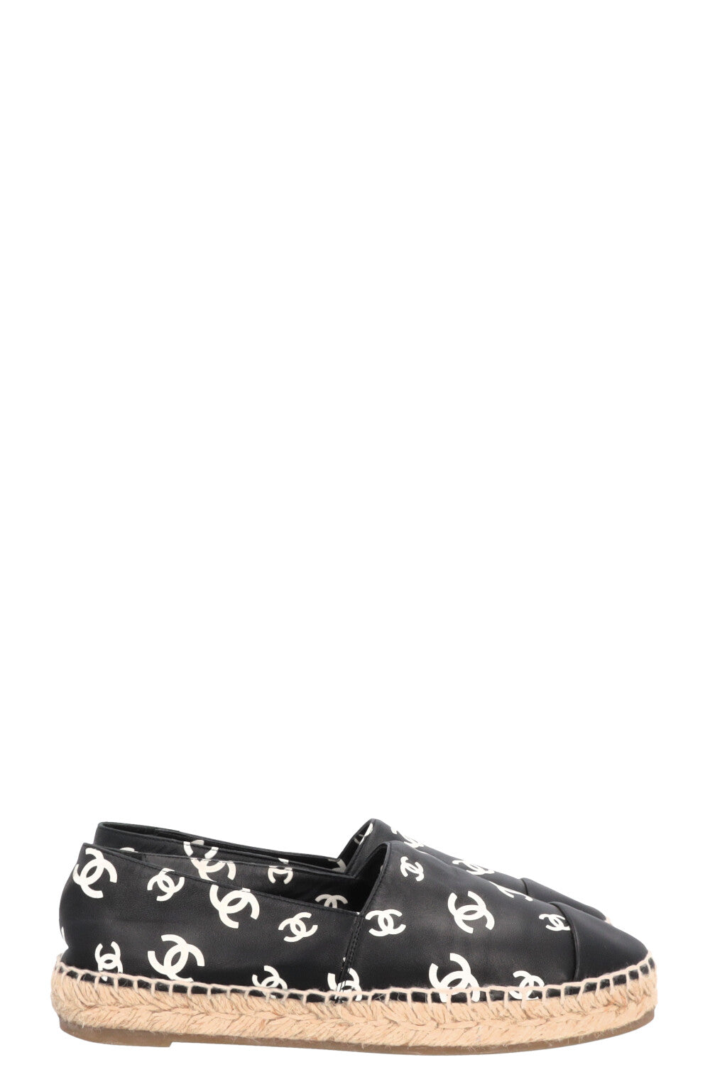 CHANEL CC Espadrilles Leather Black