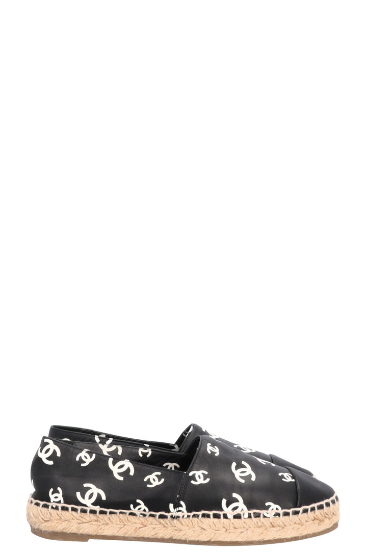 CHANEL CC Espadrilles Leather Black