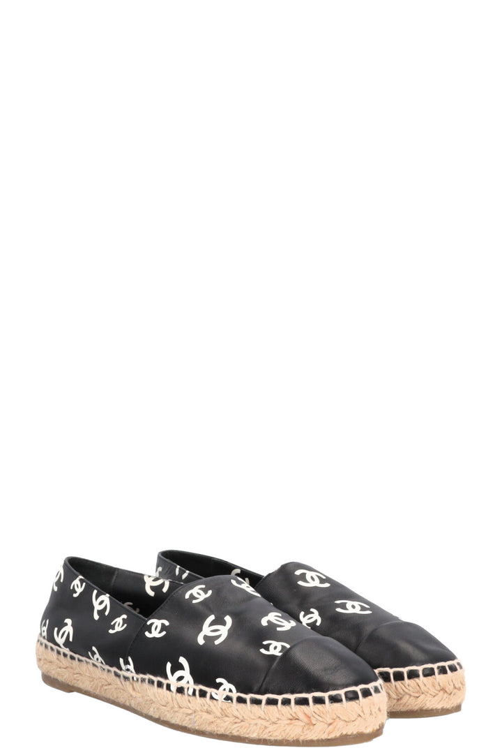 CHANEL CC Espadrilles Leather Black