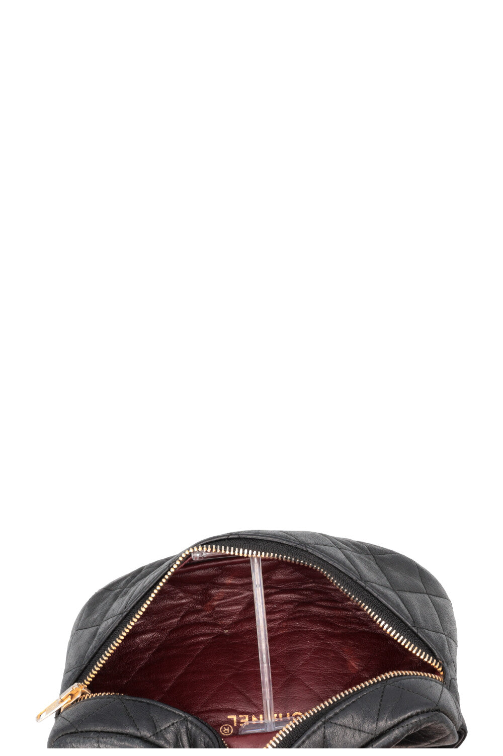 CHANEL Quilted Chain Belt Bag Black
