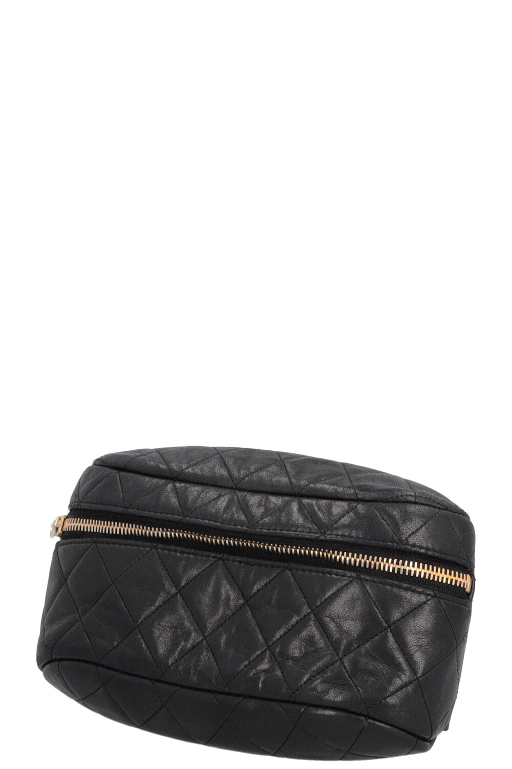 CHANEL Quilted Chain Belt Bag Black