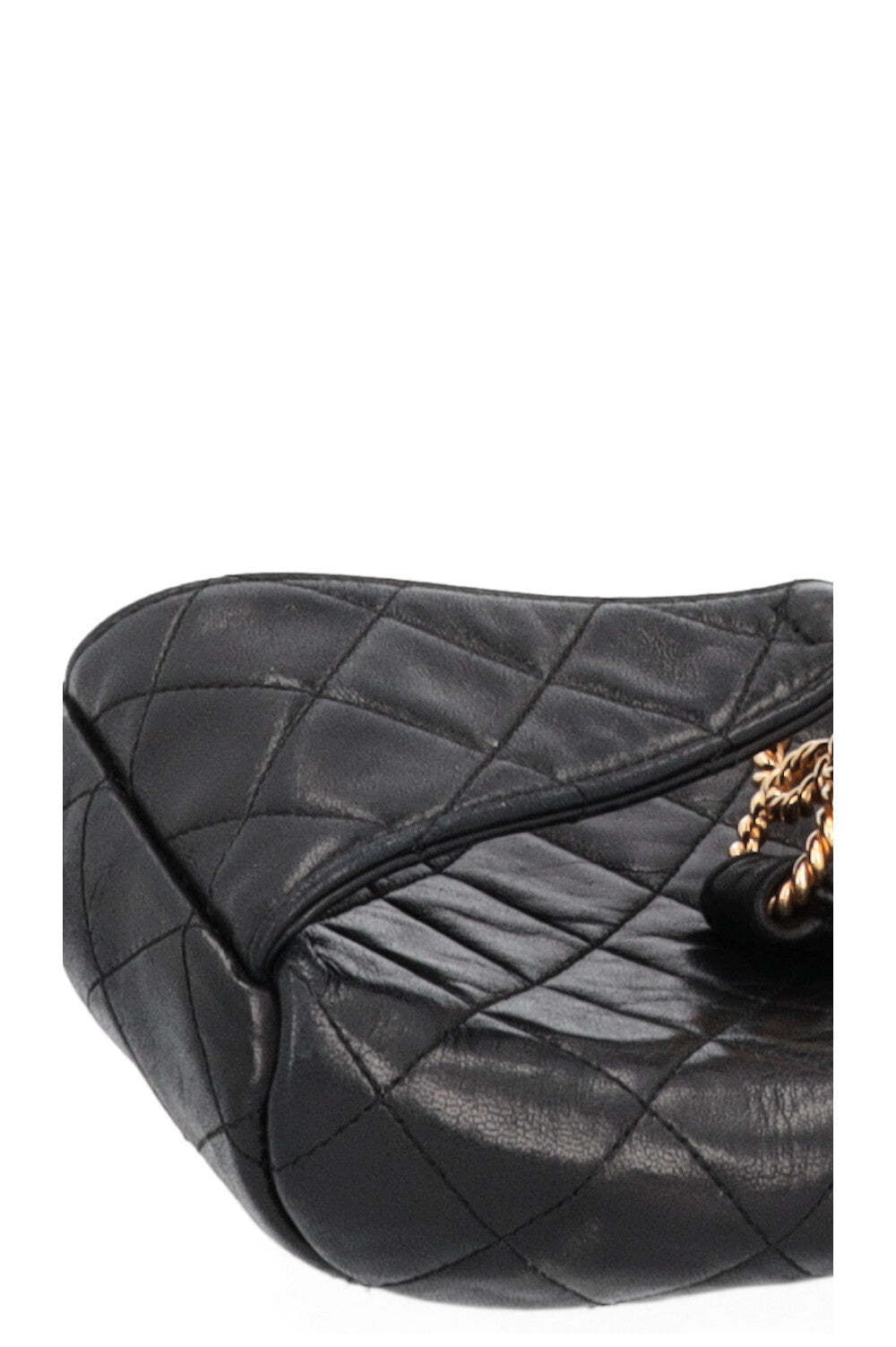 CHANEL Quilted Chain Belt Bag Black