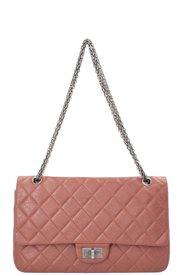 Sac CHANEL 2.55 Reissue grand format en cuir nude