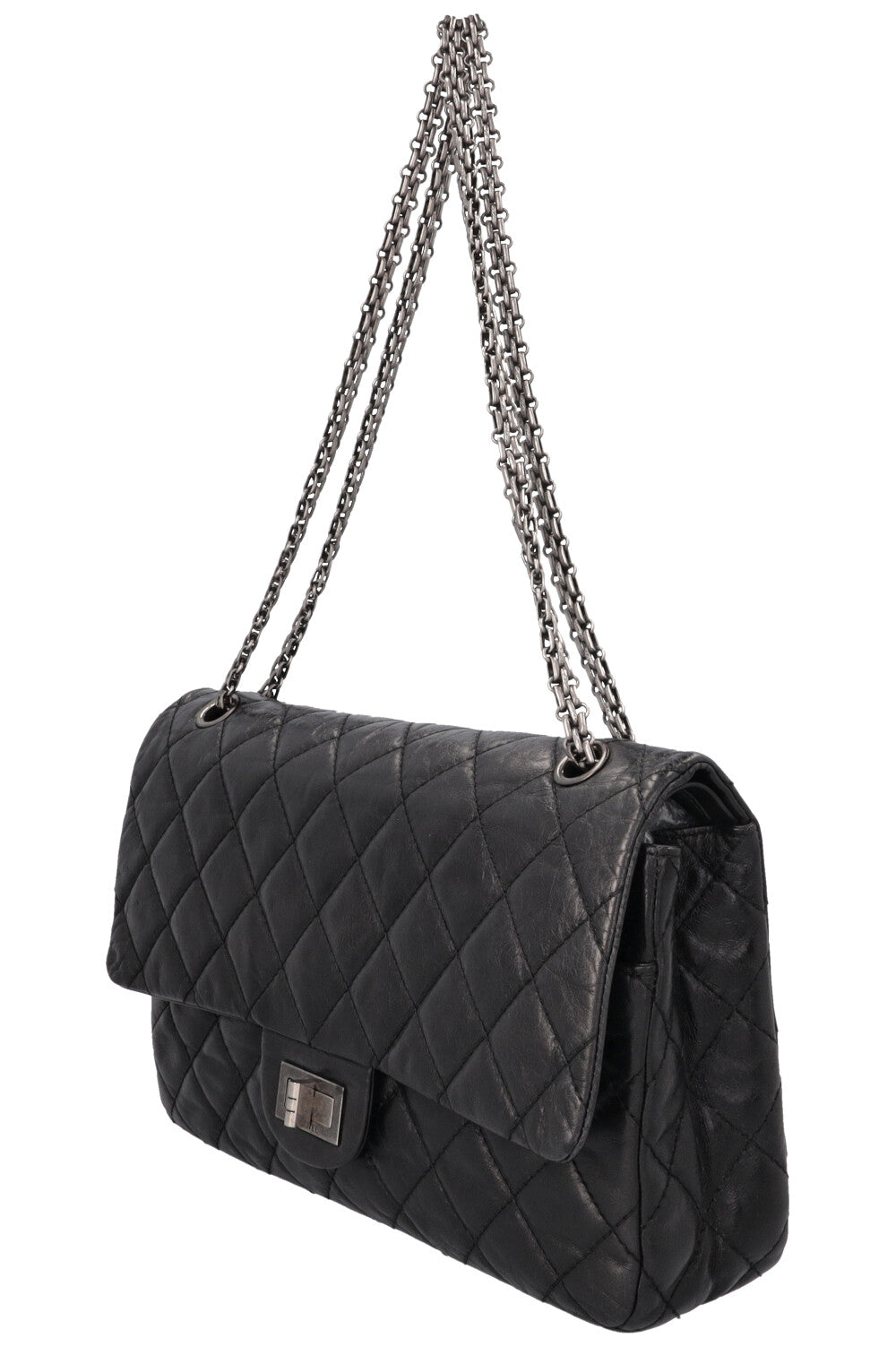 CHANEL 2.55 Reissue Bag Large Metallic Black
