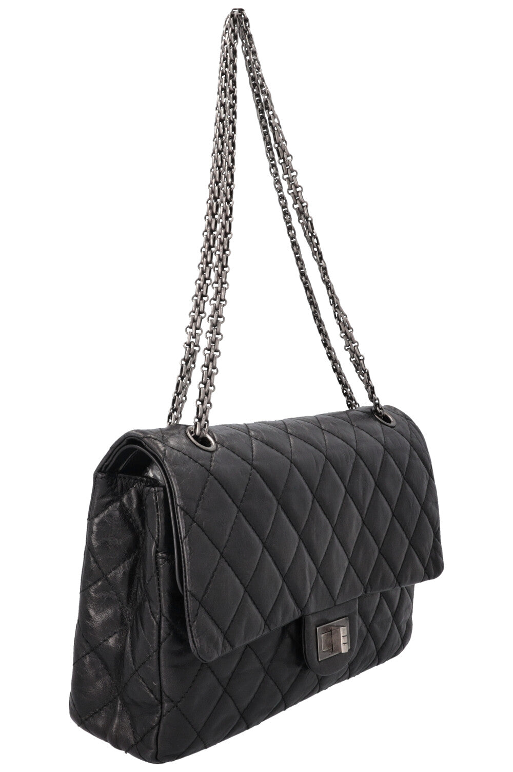 CHANEL 2.55 Reissue Bag Large Metallic Black
