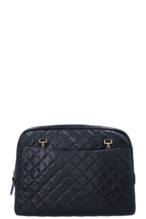 CHANEL Quilted Camera Messenger Bag Navy