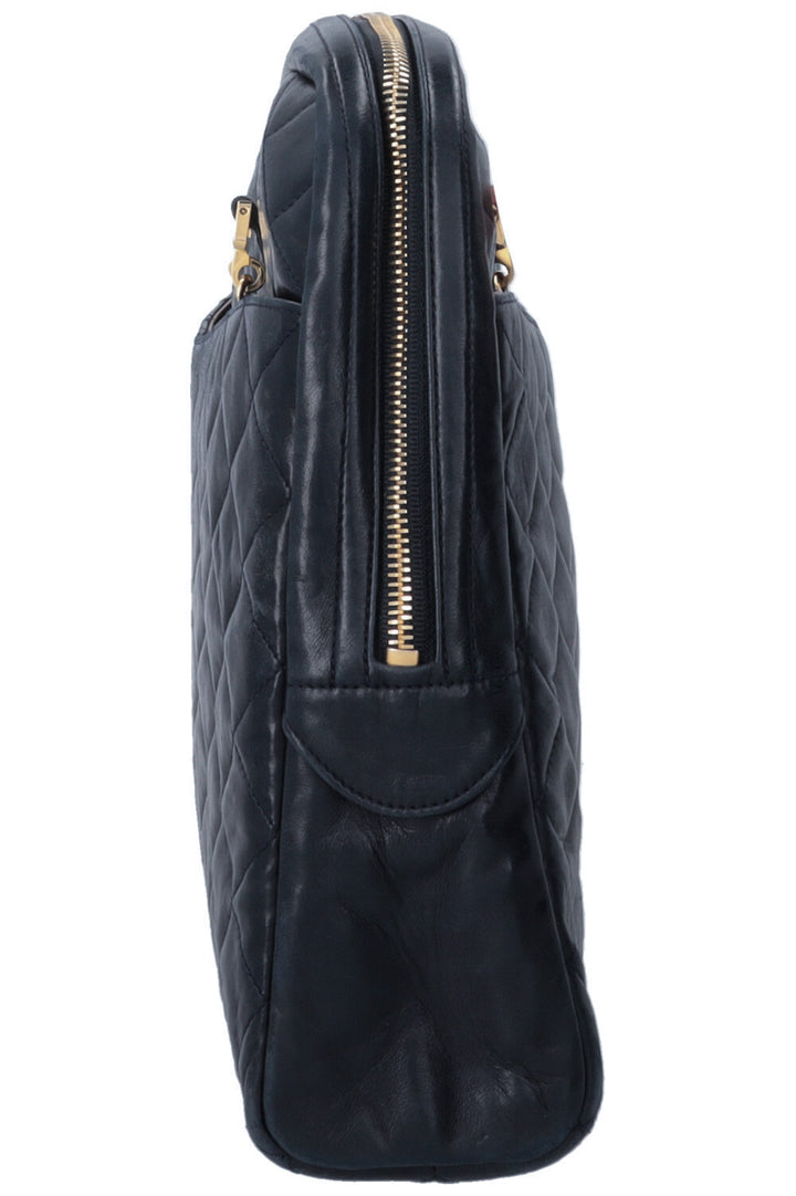 CHANEL Quilted Camera Messenger Bag Navy