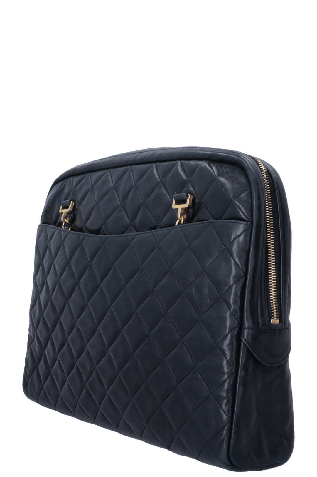 CHANEL Quilted Camera Messenger Bag Navy