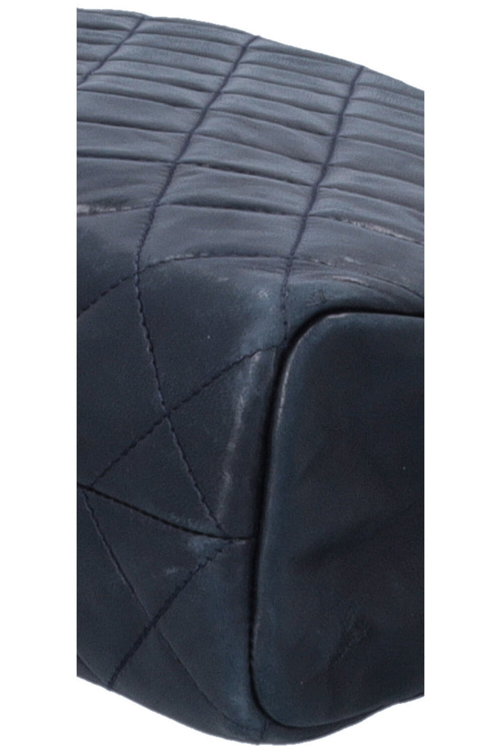 CHANEL Quilted Camera Messenger Bag Navy