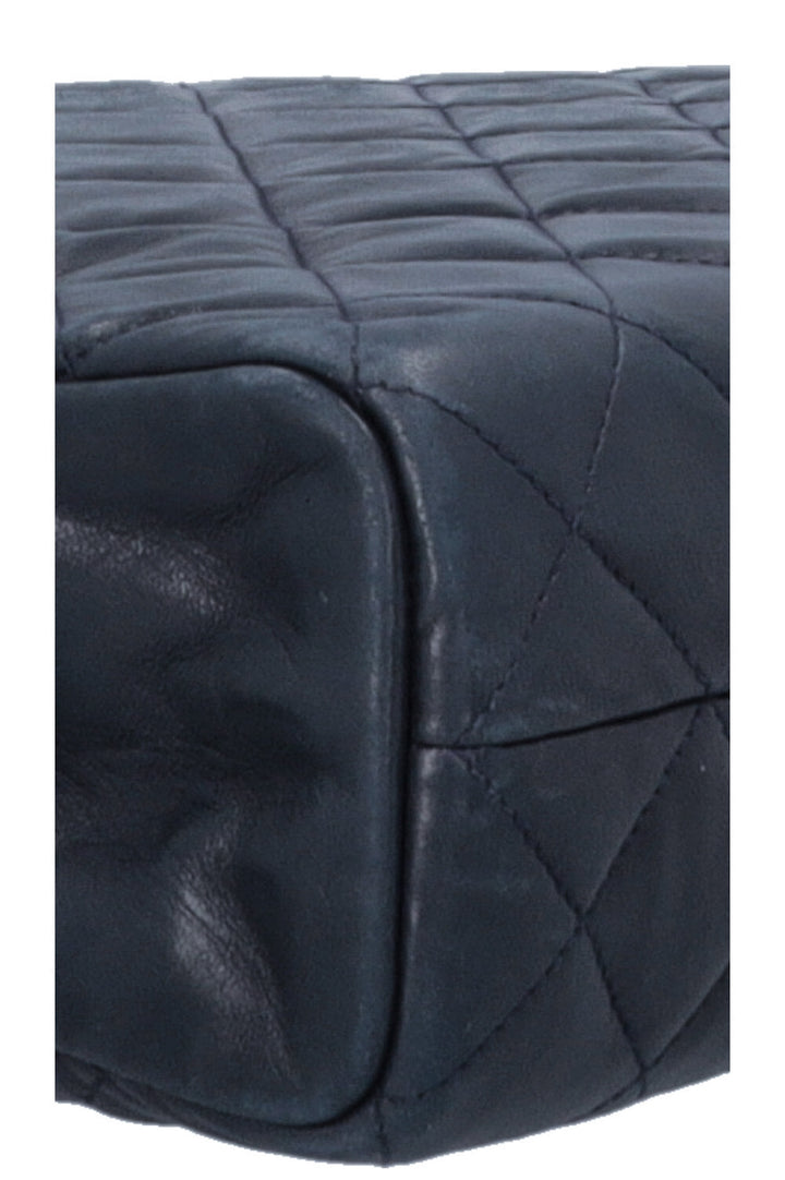 CHANEL Quilted Camera Messenger Bag Navy