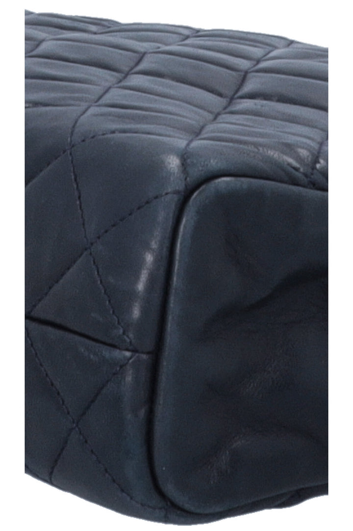 CHANEL Quilted Camera Messenger Bag Navy