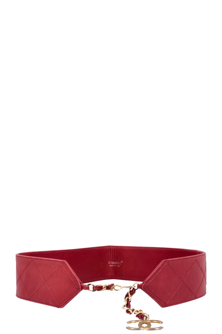 CHANEL CC Medallion Belt Leather Bordeaux