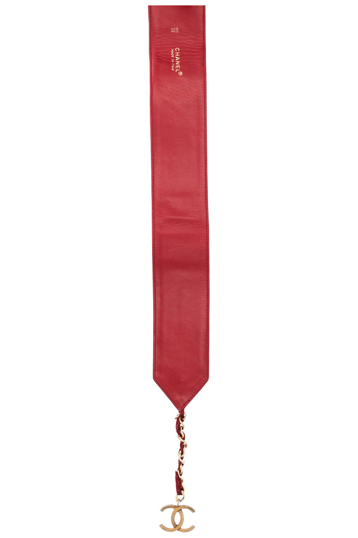 CHANEL CC Medallion Belt Leather Bordeaux