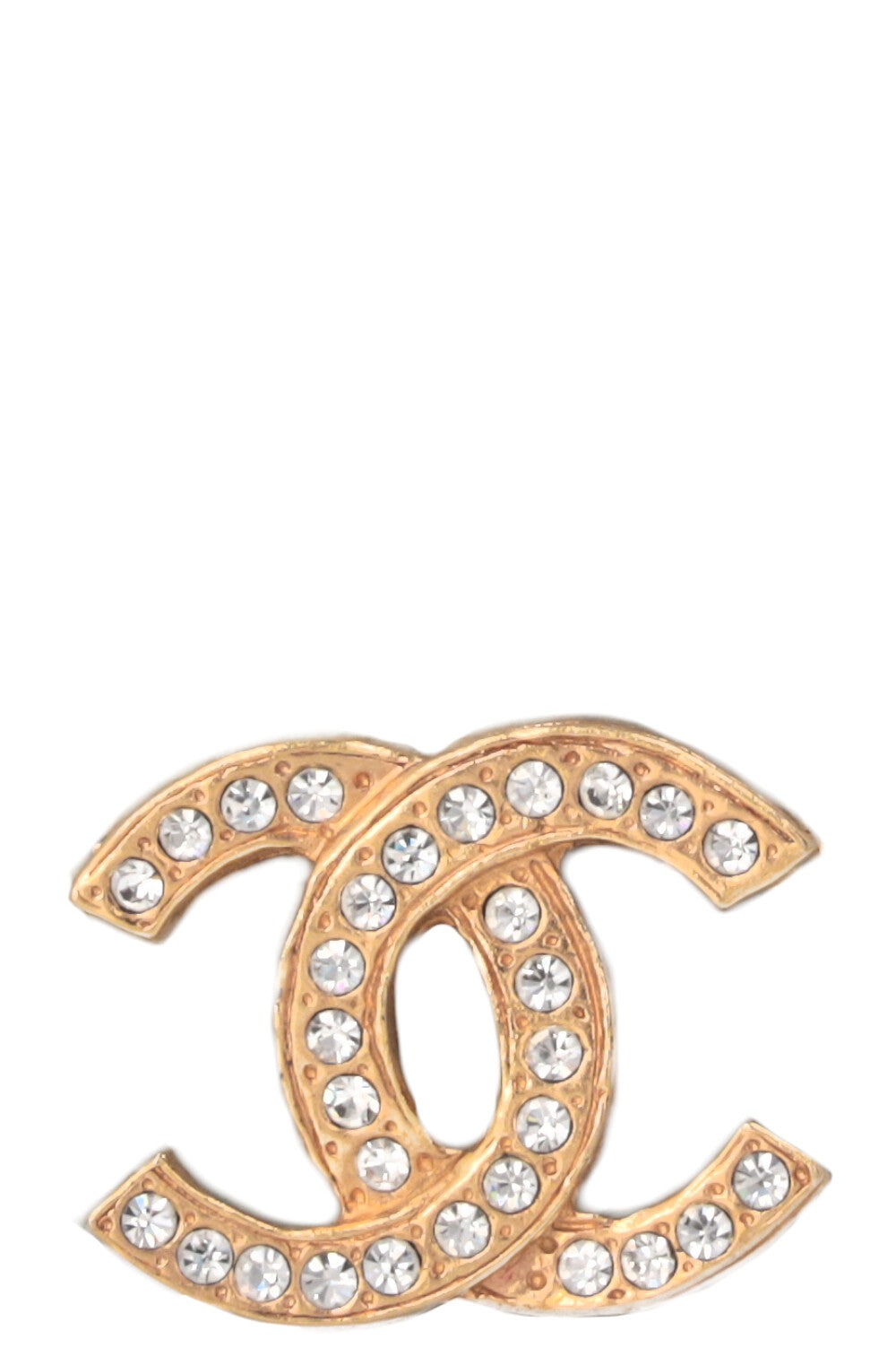 CHANEL Crystal Brooch Gold