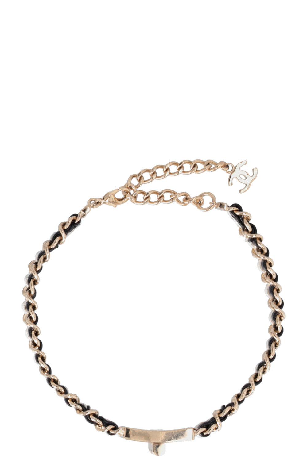 CHANEL 2022 Necklace Black White Gold