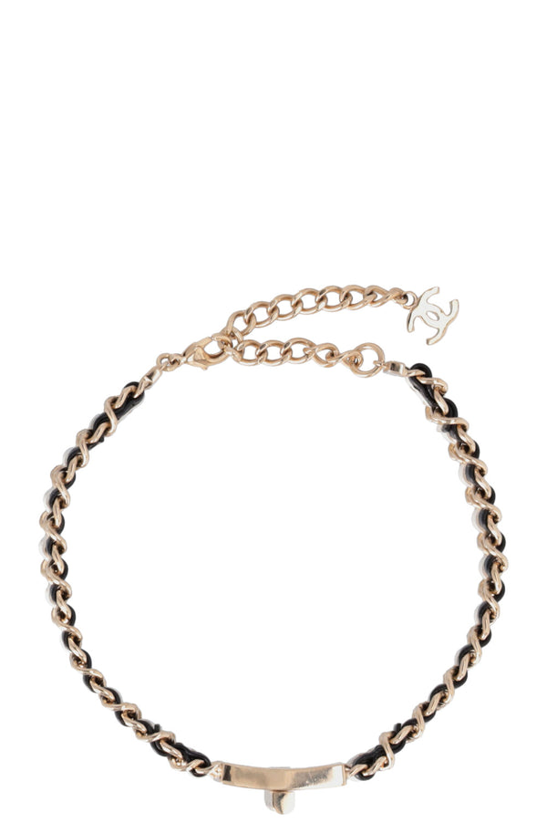 CHANEL 2022 Necklace Black White Gold