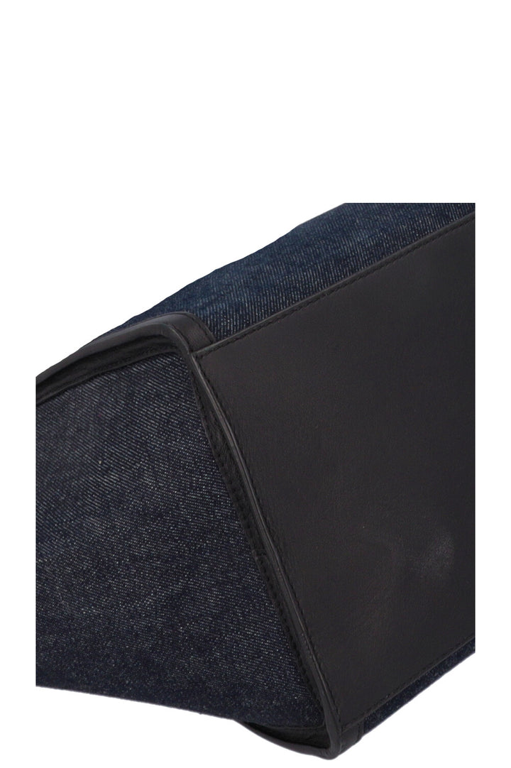 CÉLINE Trapeze Bag Leather Denim Navy Black