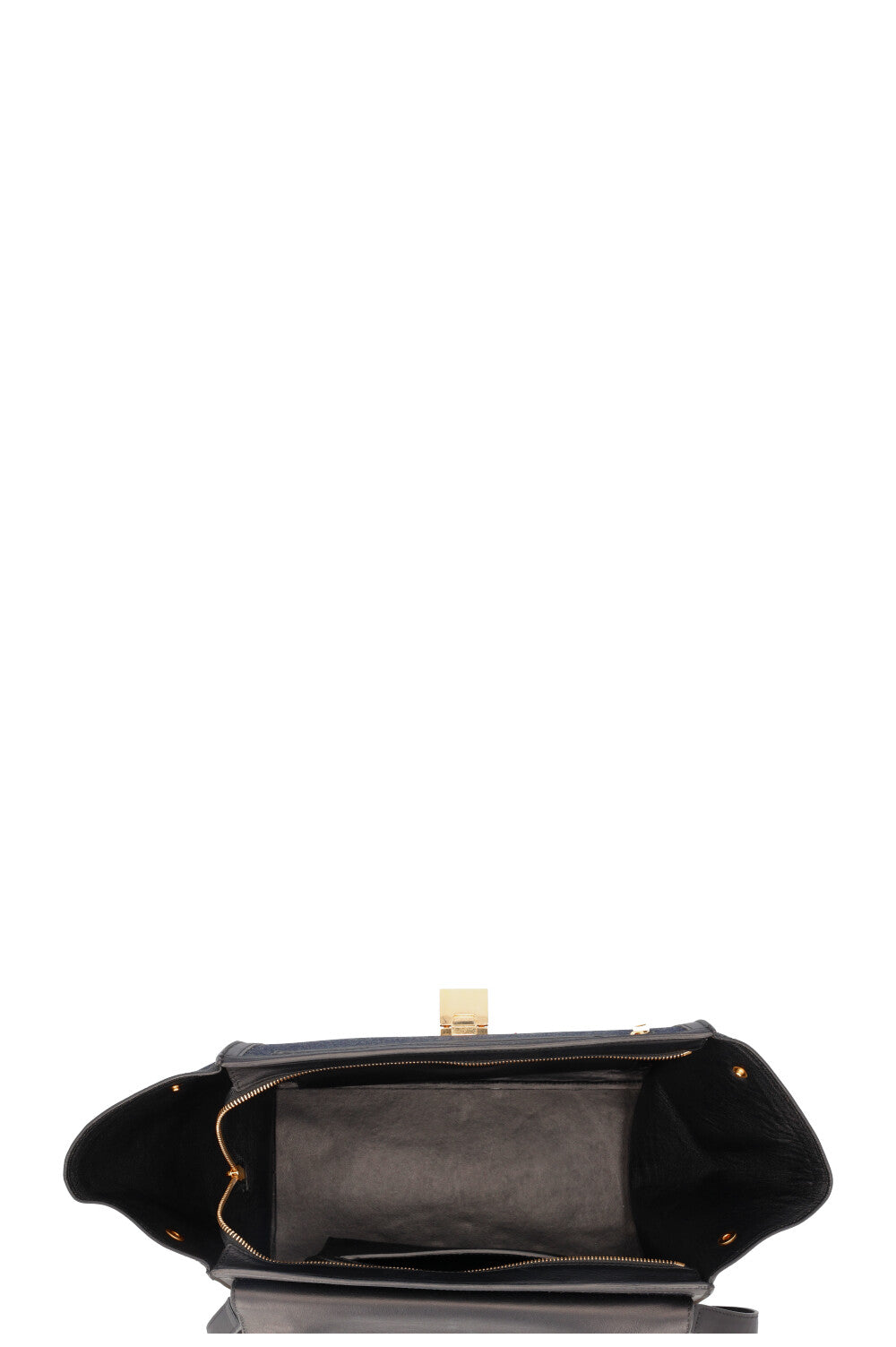 CÉLINE Trapeze Bag Leather Denim Navy Black