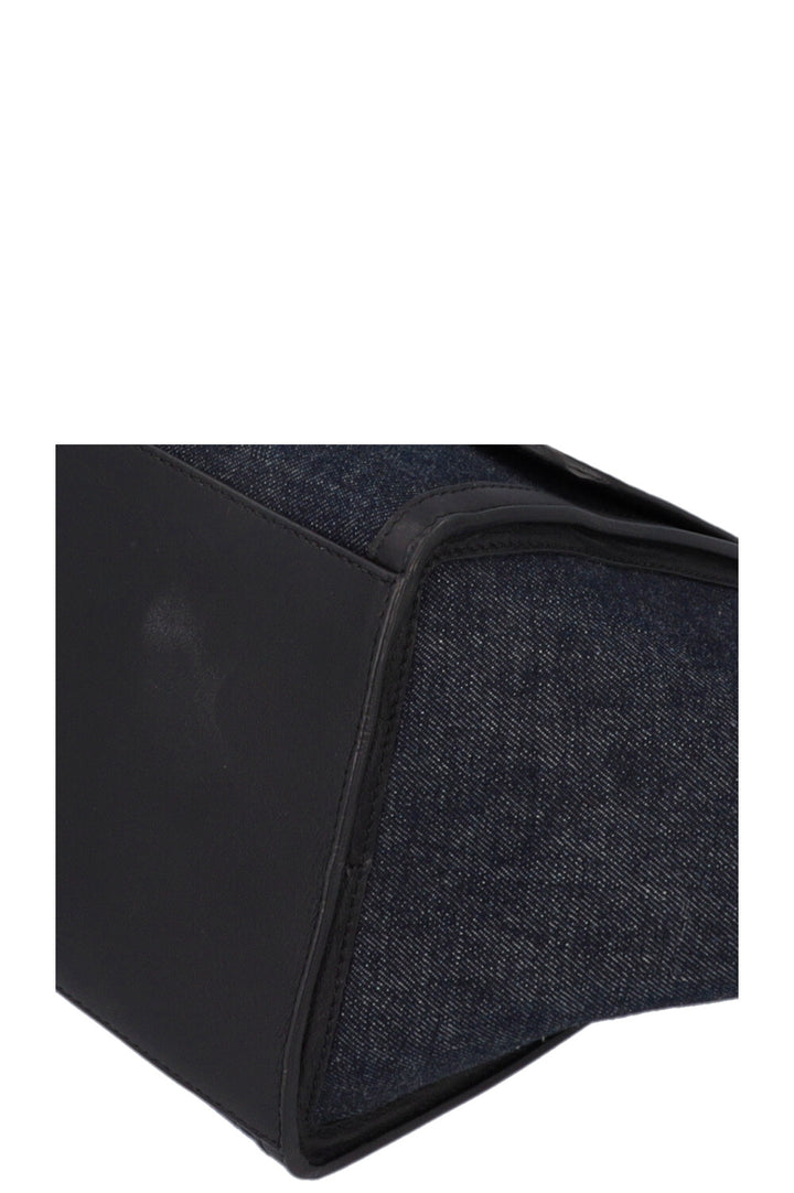 CÉLINE Trapeze Bag Leather Denim Navy Black